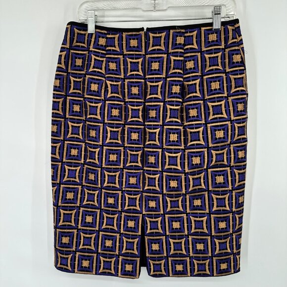Per Se Womens Geometric embroidered Pencil Skirt Size 8 lined - Picture 6 of 10